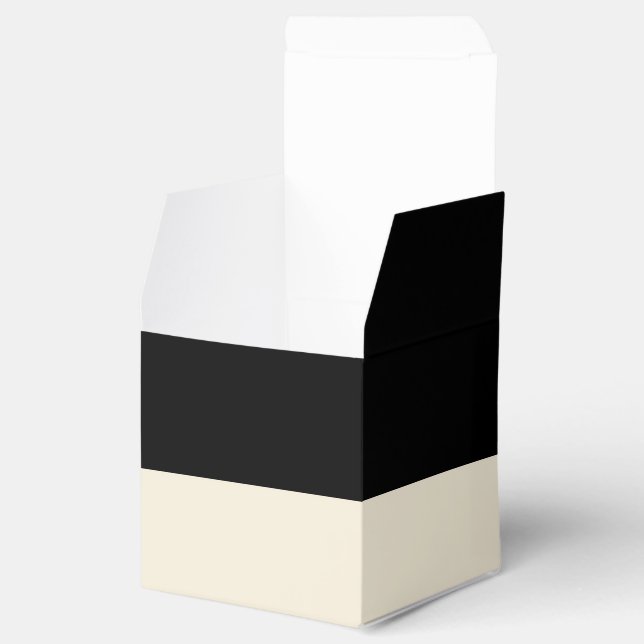 Customisable Black & Eggshell Colorblock Favour Bo Favour Box (Opened)