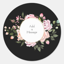 Customisable Black Floral Sticker