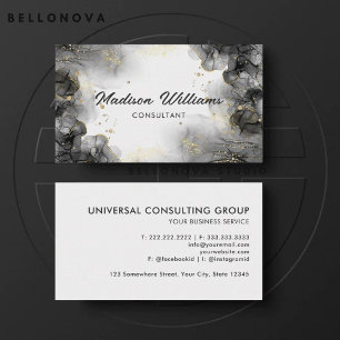 Customisable Black Gold White Grey  Professional Business Card