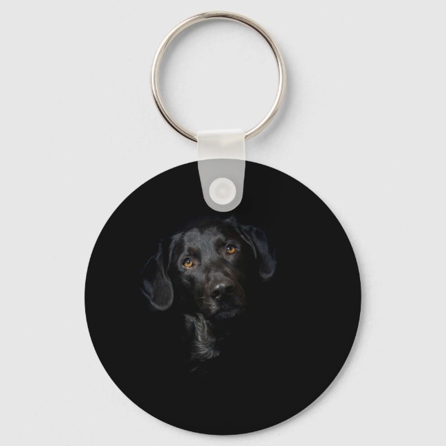 Customisable Black Labrador Retriever Key Ring (Front)