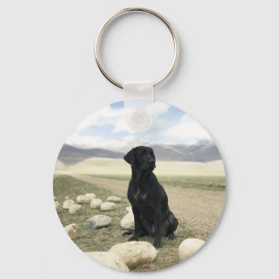 Customisable Black Labrador Retriever Key Ring