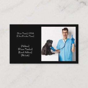 Customisable Black Veterinarian Business Card