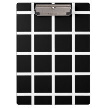 Customisable Black & White Check Pattern Clipboard