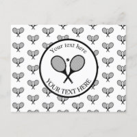 Customisable Black & White Elegant Tennis Rackets 