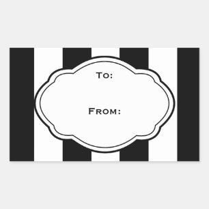 Customisable Black & White Gift Label Tag