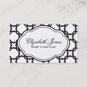 Customisable Black & White Mummy Calling Card