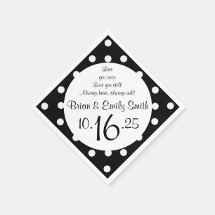 Customisable black white polka dot paper napkins