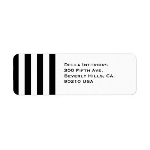 Customisable Black & White Return Address Label