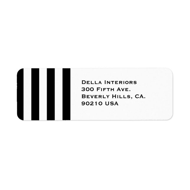 Customisable Black & White Return Address Label (Front)