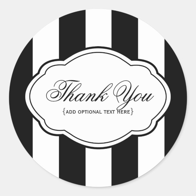Customisable Black & White Sticker Label (Front)