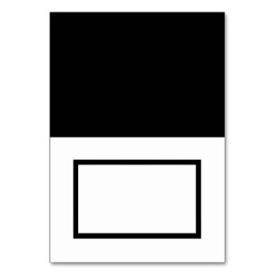 Customisable Black & White Tented Name Place Card