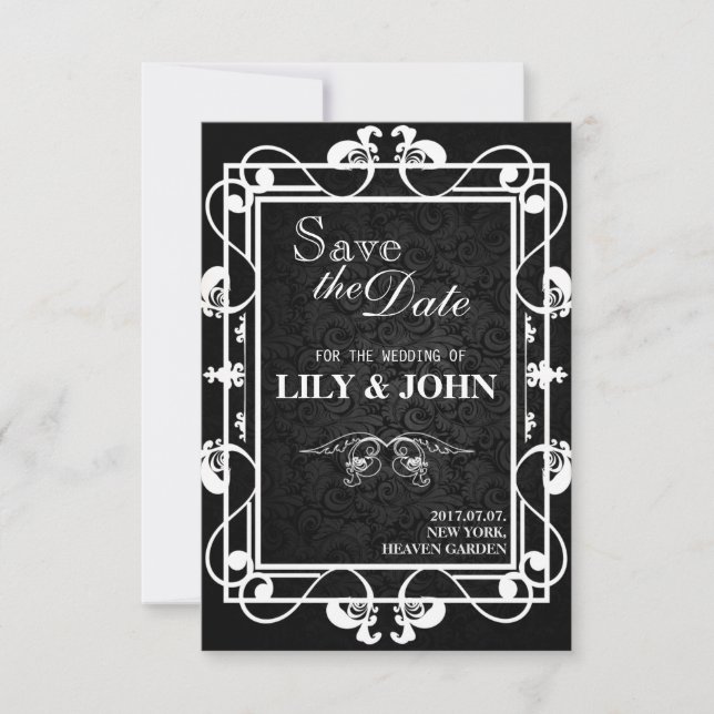 Customisable Black&White Wedding Save The Date (Front)
