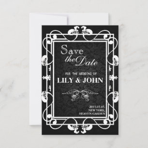 Customisable Black&White Wedding Save The Date