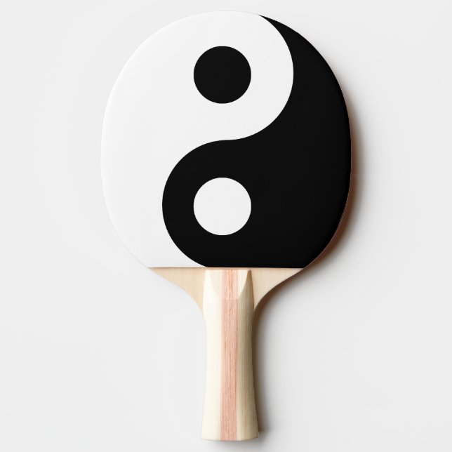 Customisable Black Yin Yang Symbol Ping Pong Paddle (Back)