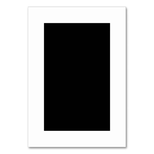Customisable Blank Black & White Table Number Card (Front)
