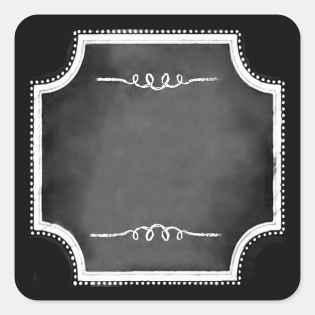 Customisable Blank Faux Chalkboard Square Stickers (Front)