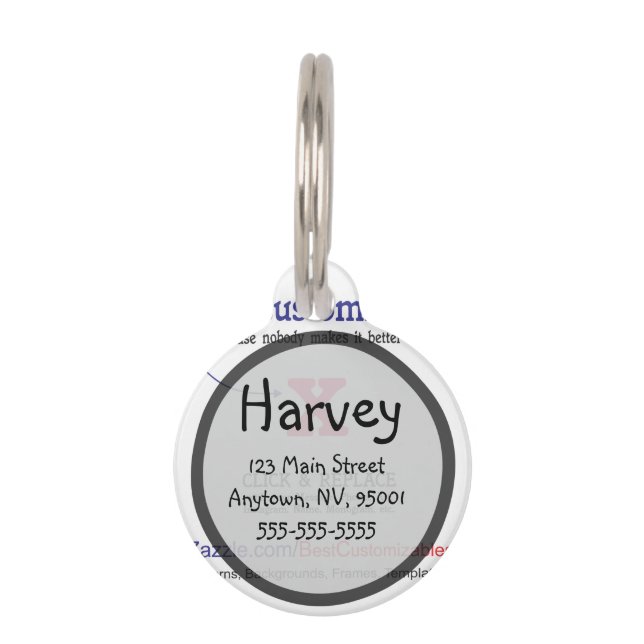 Customisable Blank Gift Template Pet Tag (Front)