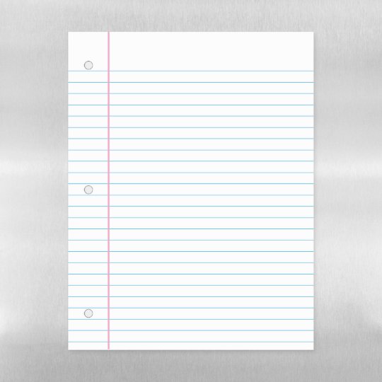 Customisable Blank Lined Piece of Notebook Paper Dry Erase