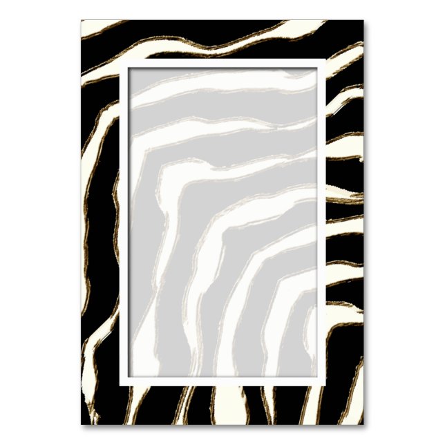 Customisable Blank Zebra Print Table Number Card (Front)