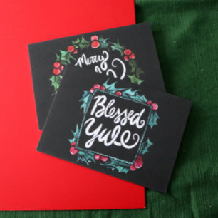 Customisable Blessed Yule Card