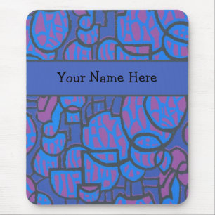 Customisable Blue and Magenta Abstract Mousepad