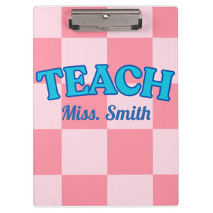 Customisable Blue and Pink Teacher Clipboards