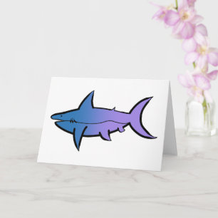 Customisable Blue and Purple Shark Card