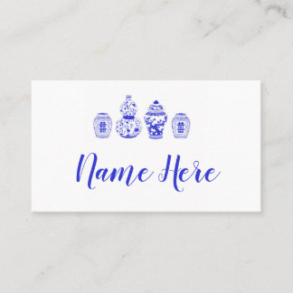Customisable Blue and White Ginger Jar Placecards