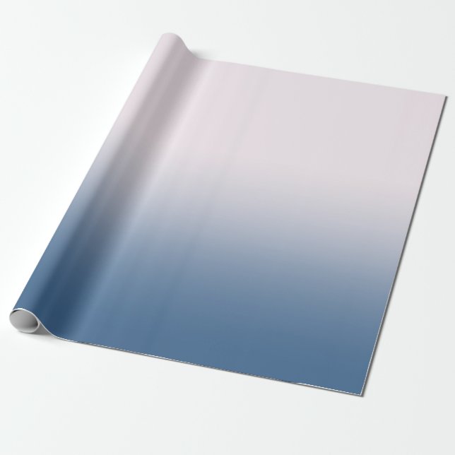 Customisable Blue and White Gradient Wrapping Paper (Unrolled)