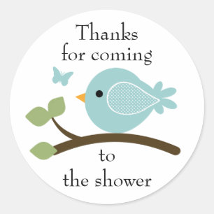 Customisable blue bird round sticker