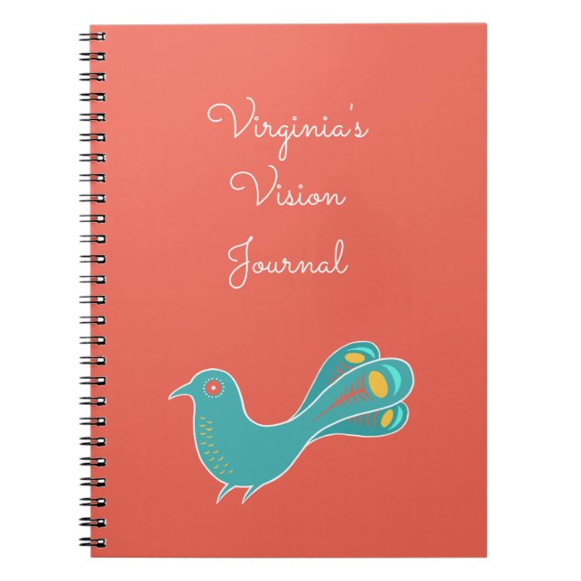 Customisable Blue Bird Vision Journal (Front)