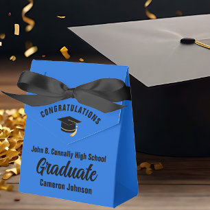 Customisable Blue Black Graduation Party Favour Box