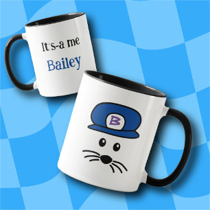  Customisable Blue Cap Little Mouse Mug