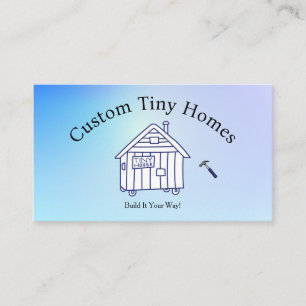 Customisable Blue Custom Tiny Homes Business Card