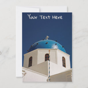 Customisable blue dome, Santorini, Greece card