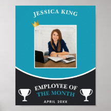 Customisable Blue Employee Of The Month Picture