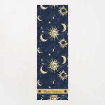 Customisable Blue & Gold Sun and Crescent Moon