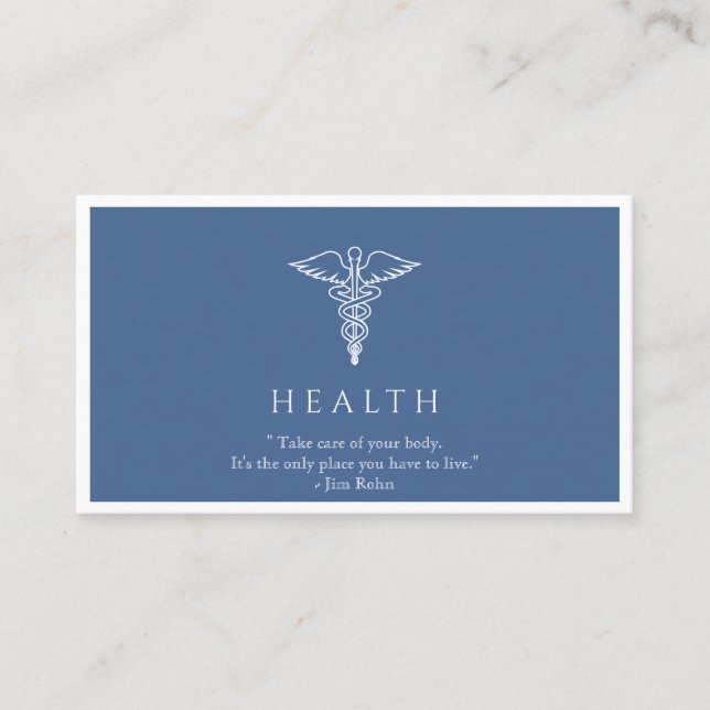 Customisable Blue Healthcare Professional  Business Card (Front)