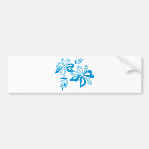 Customisable Blue Hibiscus Bumper Sticker