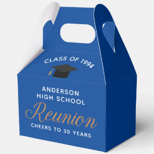 Customisable Blue High School Alumni Reunion Party Favour Box