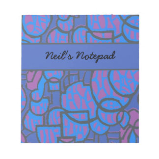 Customisable Blue Magenta Abstract Notepad