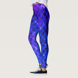 Customisable Blue Mermaid Glitter  Leggings