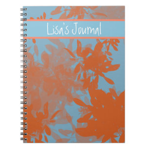 Customisable Blue & Orange Leaf Notebook
