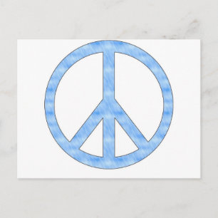 Customisable Blue Peace Sign Postcard