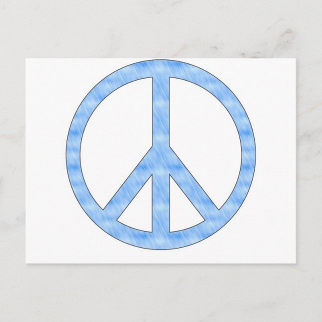 Customisable Blue Peace Sign Postcard (Front)