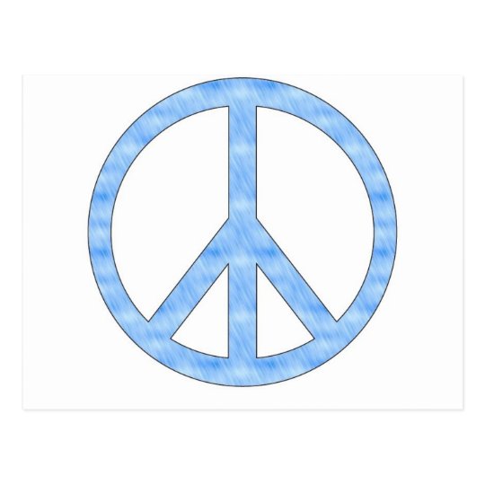 Customisable Blue Peace Sign Postcard