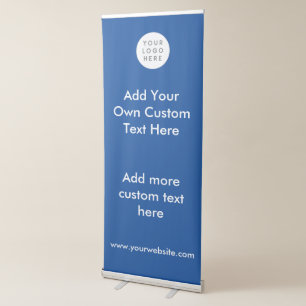 Customisable Blue Personalised Logo & Text Retractable Banner