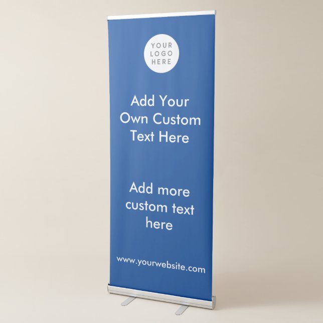 Customisable Blue Personalised Logo & Text Retractable Banner (3/4)