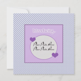 Customisable Blue Purple Birth Announcement