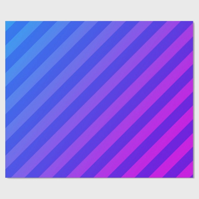 Customisable Blue, Purple, & Pink Stripes Wrapping Paper (Flat)